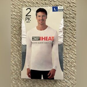 New 32 Degrees Heat Men's Long Sleeve Crew Neck Shirt - 2 Pack